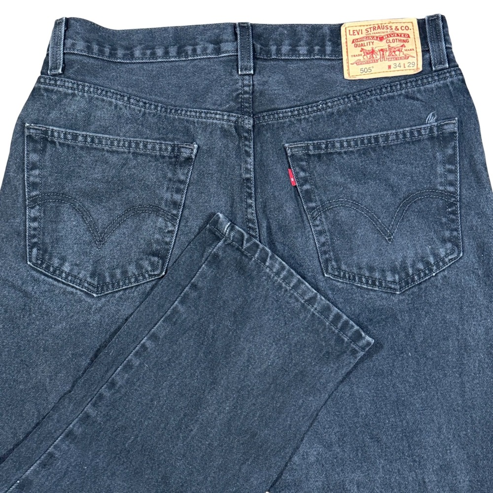 Levis 505 Black Jeans Regular Fit‎ Denim Pants Classic Style W34 L29 Y2K